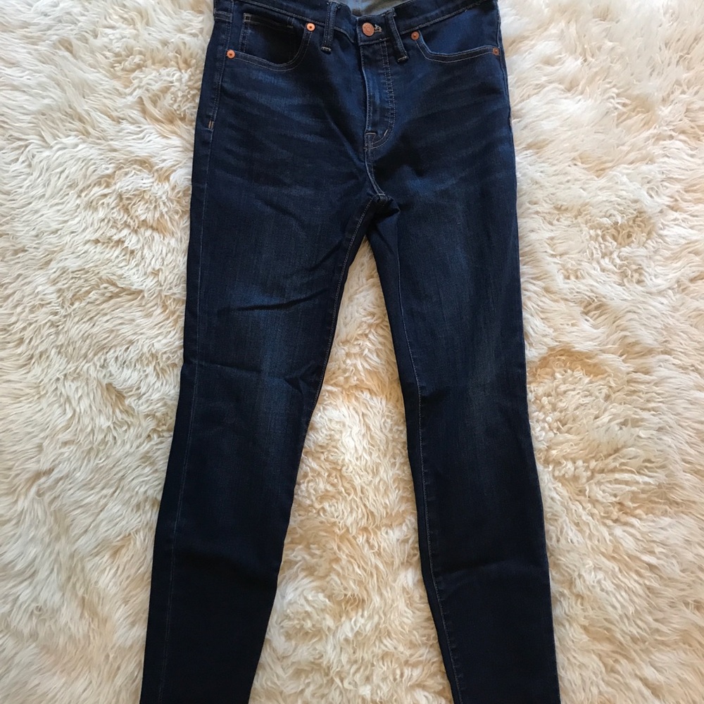 Madewell 9” inch high rise skinny dark wash EUC